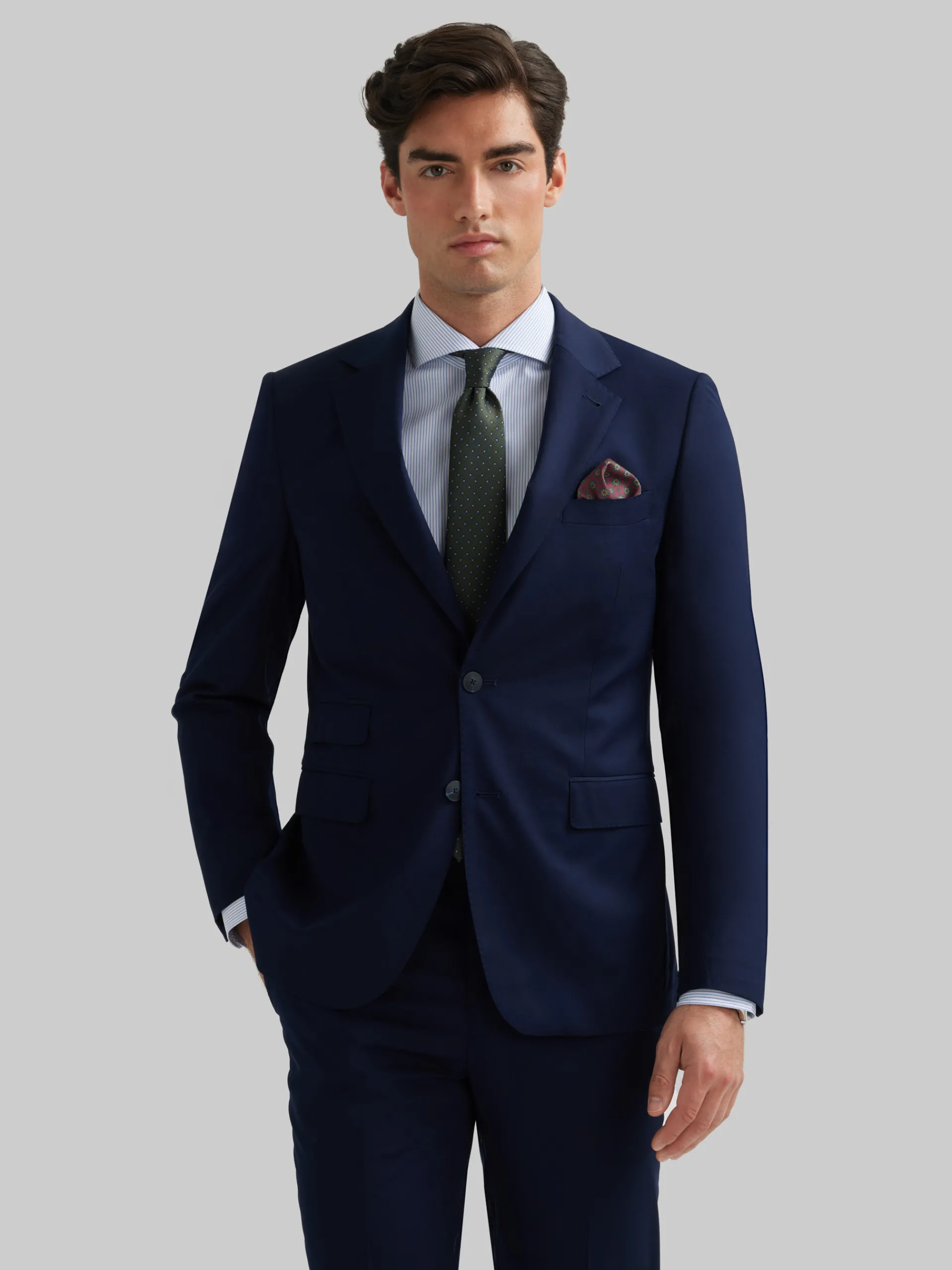 Trajes|Trajes-Alvaro Moreno AMERICANA PLAIN SLIM Azul Marino