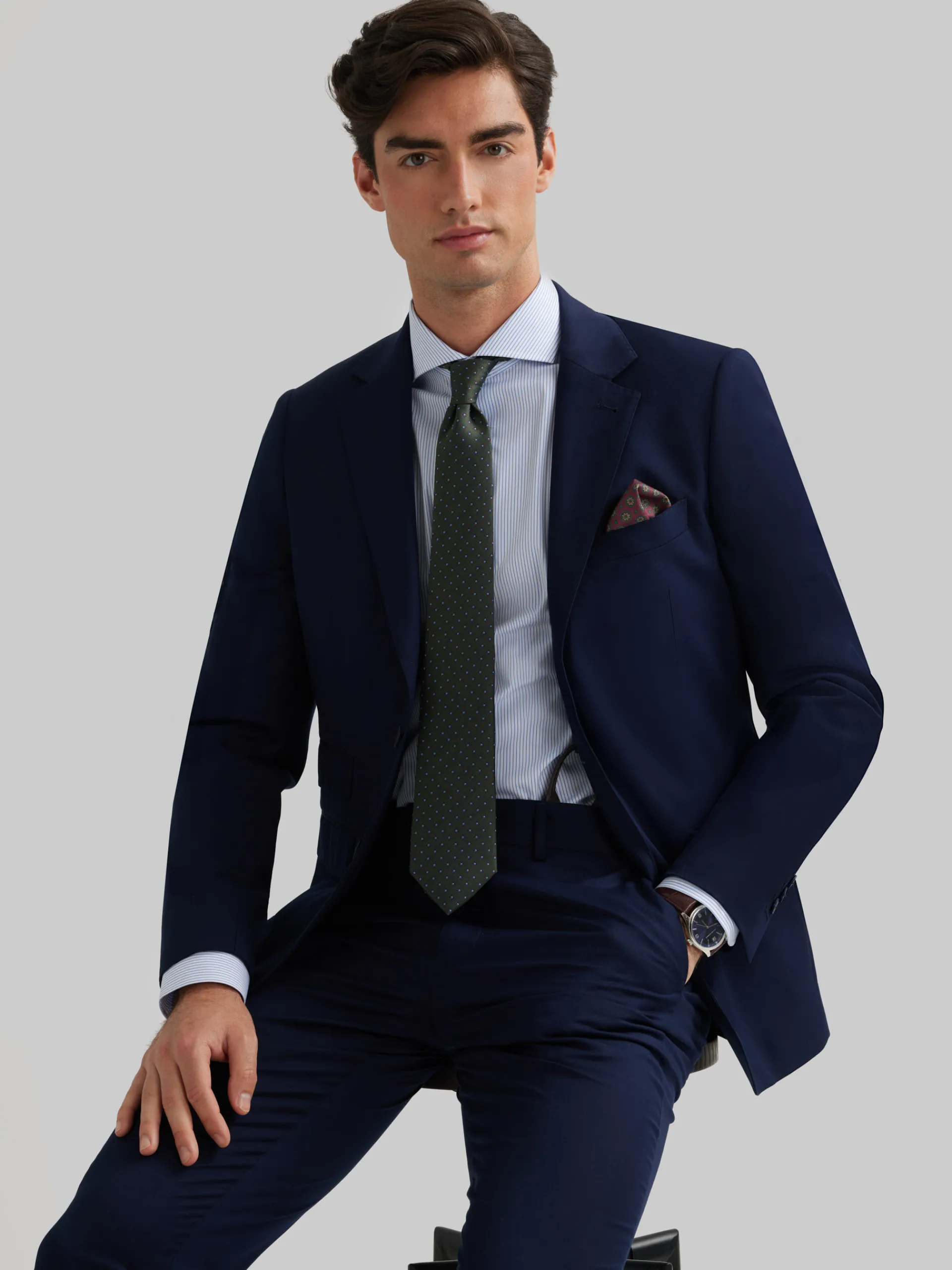 Trajes|Trajes-Alvaro Moreno AMERICANA PLAIN SLIM Azul Marino