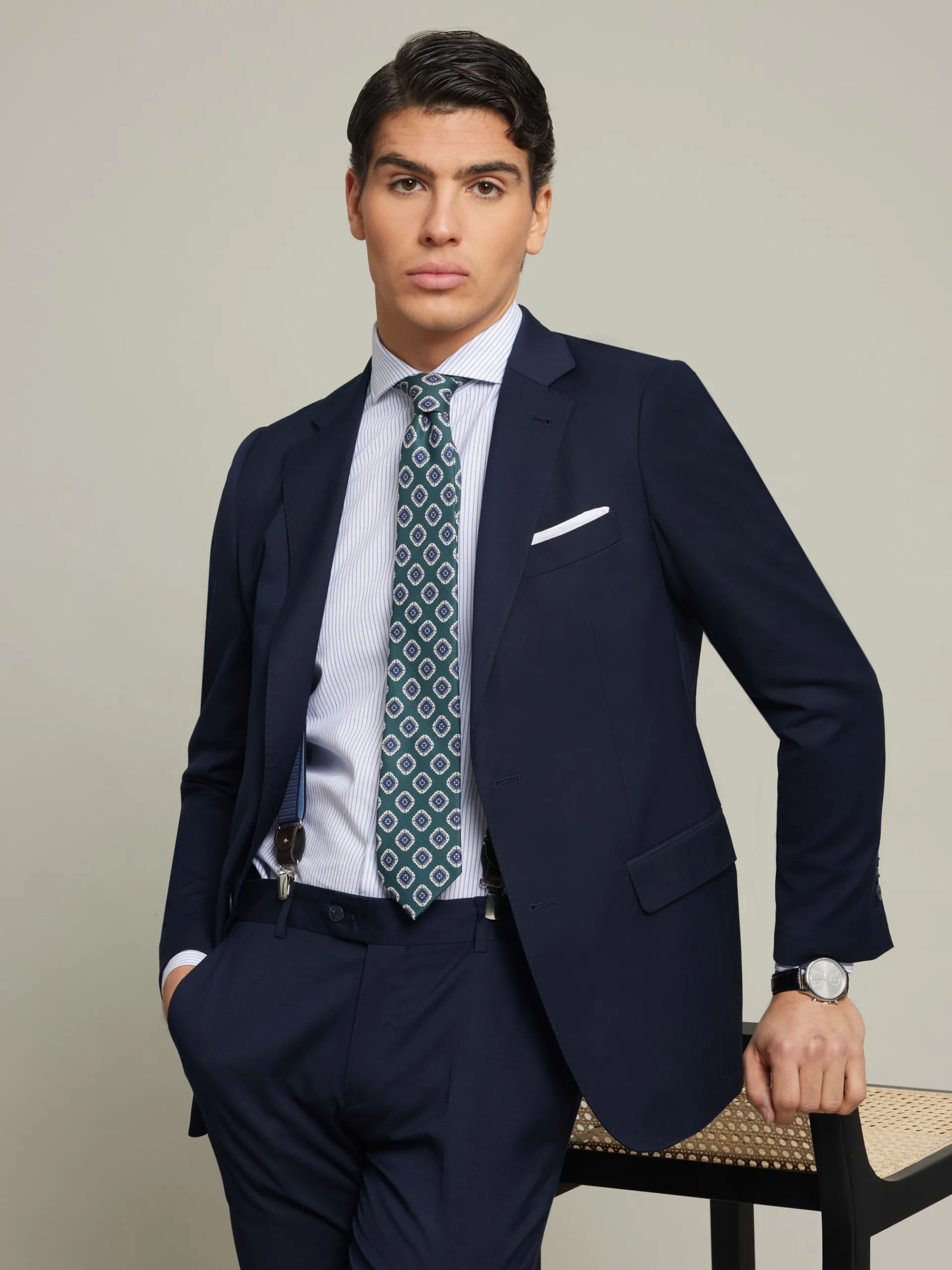 Trajes|Trajes-Alvaro Moreno AMERICANA TWILL Azul Marino