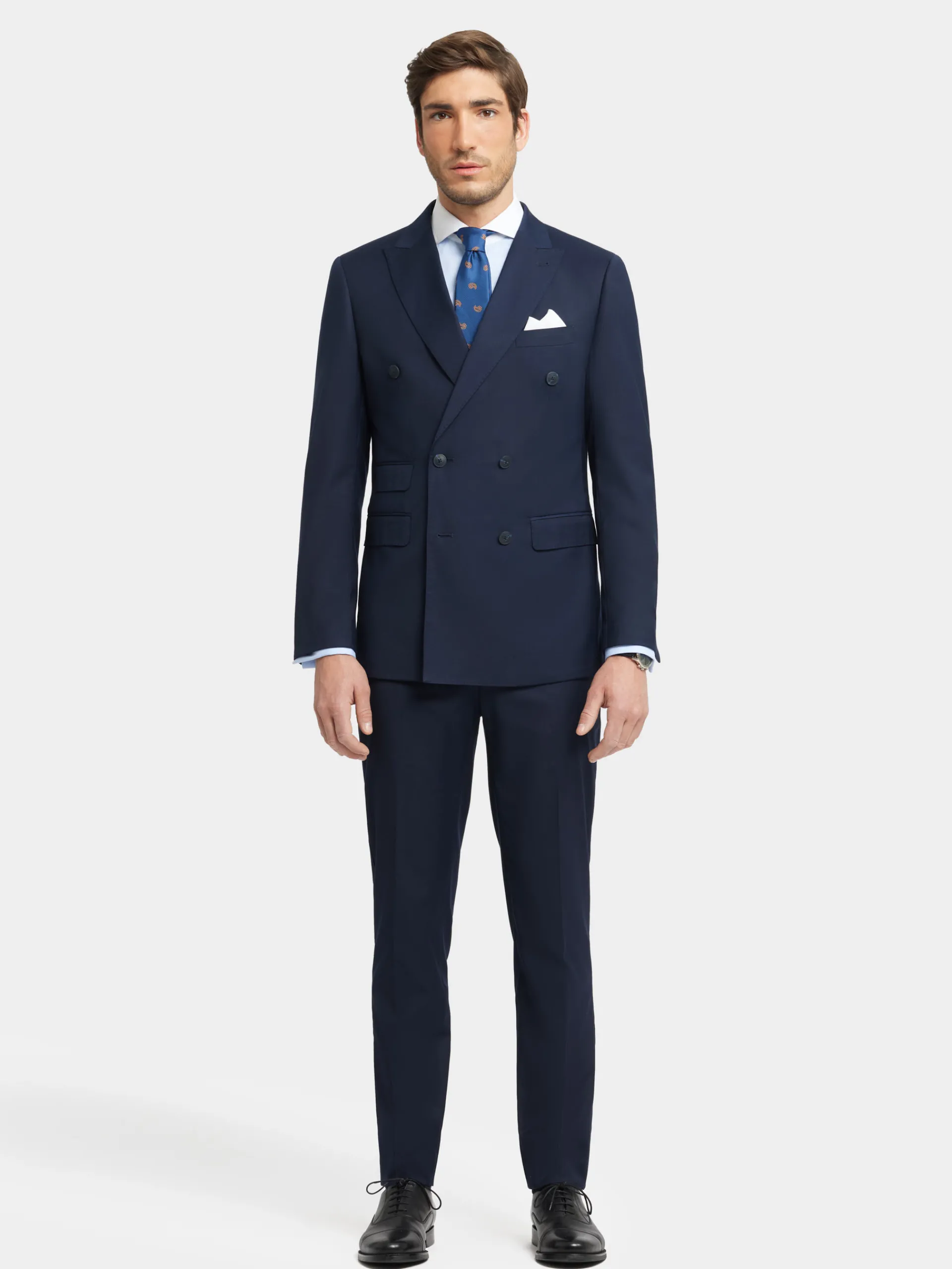 Trajes|Trajes-Alvaro Moreno AMERICANA TWILL CRUZADO Azul Marino