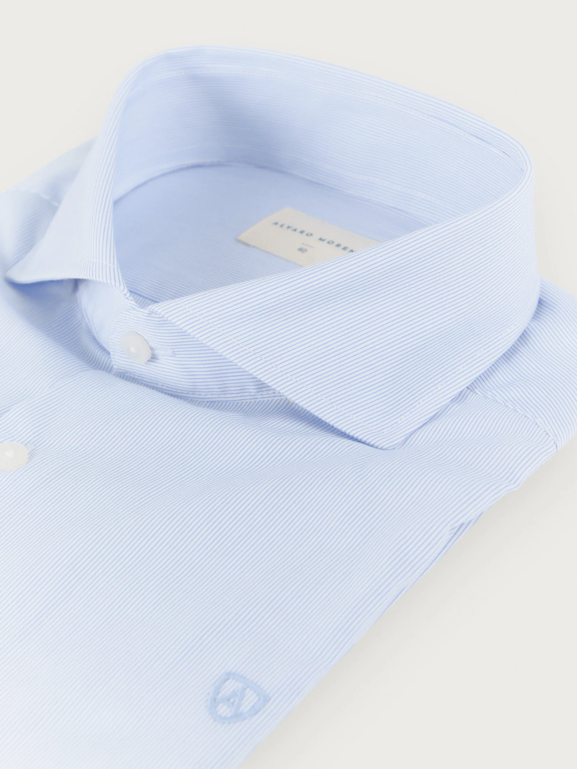 Camisas Vestir|Camisas Vestir-Alvaro Moreno CAMISA COMFORT MICRO RAYAS Celeste