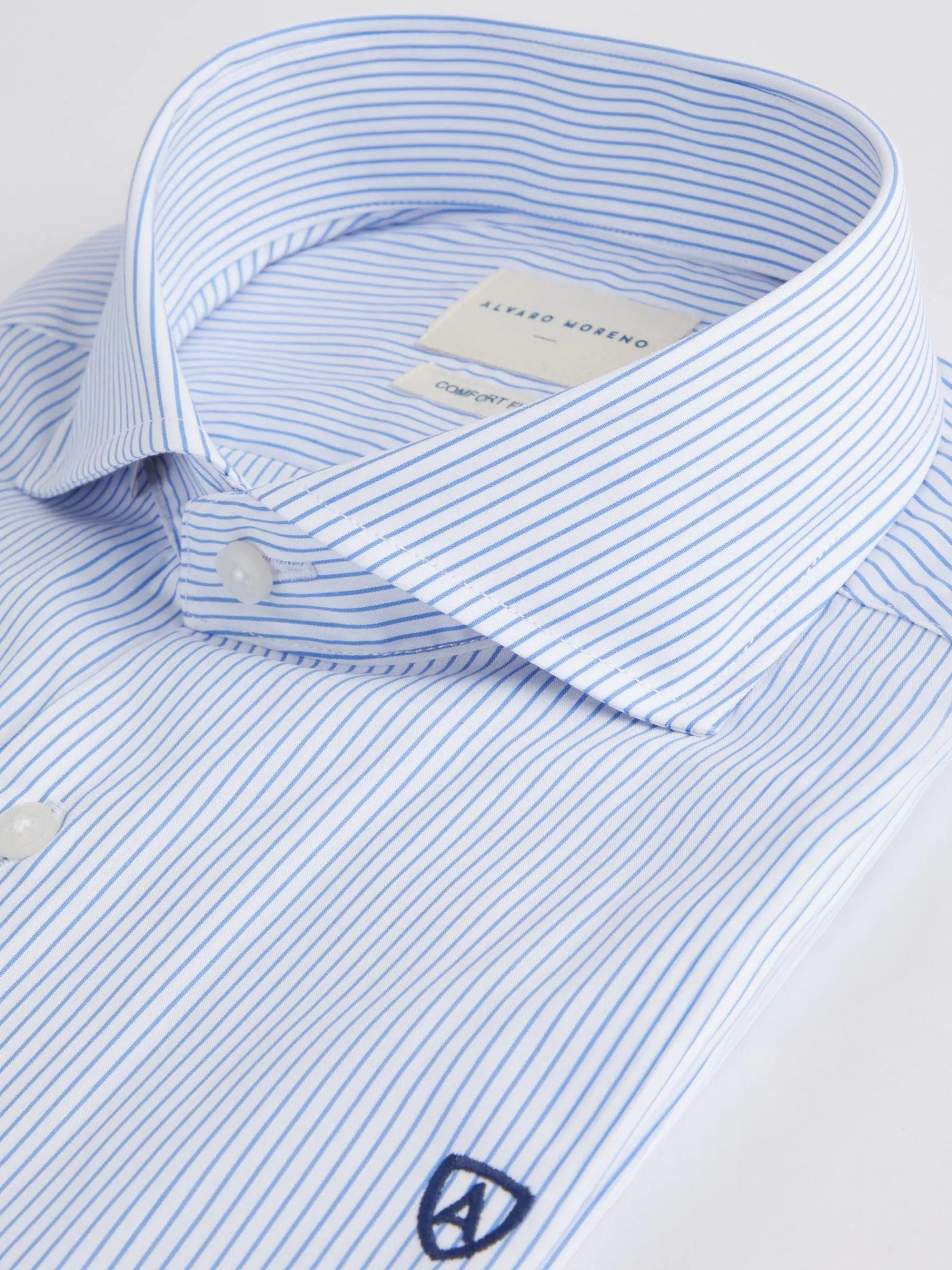 Camisas Vestir|Camisas Vestir-Alvaro Moreno CAMISA COMFORT RAYAS Celeste