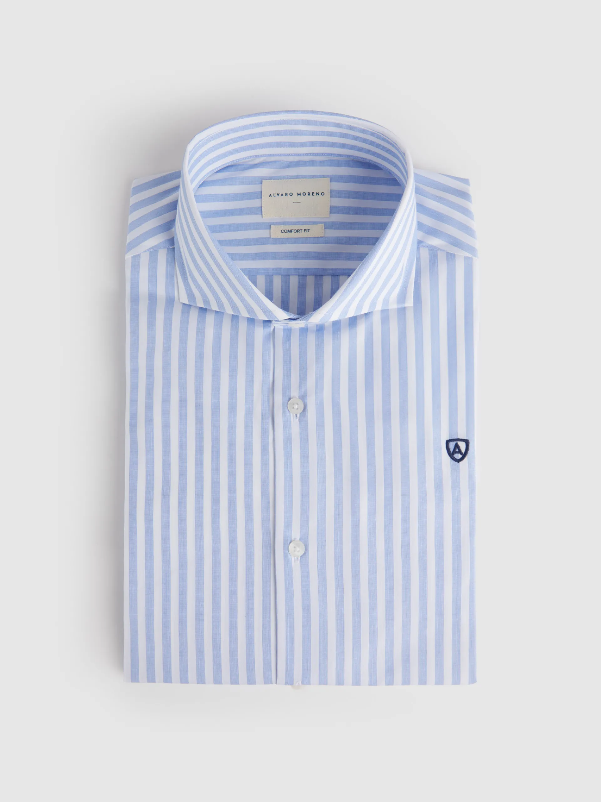 Camisas Vestir|Camisas Vestir-Alvaro Moreno CAMISA COMFORT RAYAS Celeste