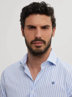 Camisas Vestir|Camisas Vestir-Alvaro Moreno CAMISA COMFORT RAYAS Celeste
