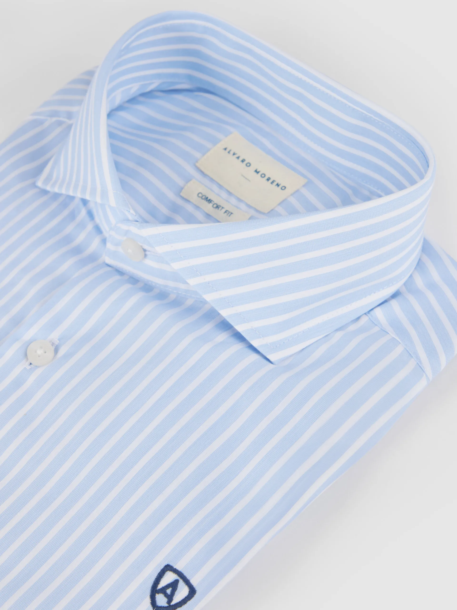 Camisas Vestir|Camisas Vestir-Alvaro Moreno CAMISA COMFORT RAYAS Celeste