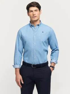 Casual-Alvaro Moreno CAMISA DENIM SLUB Celeste