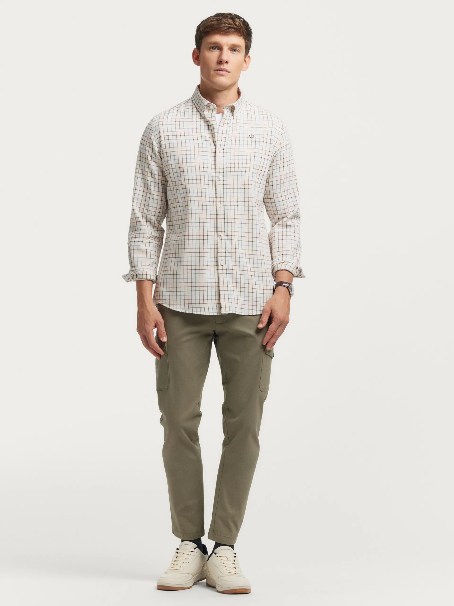 Franela-Alvaro Moreno CAMISA FLANNEL CHECKS Beige