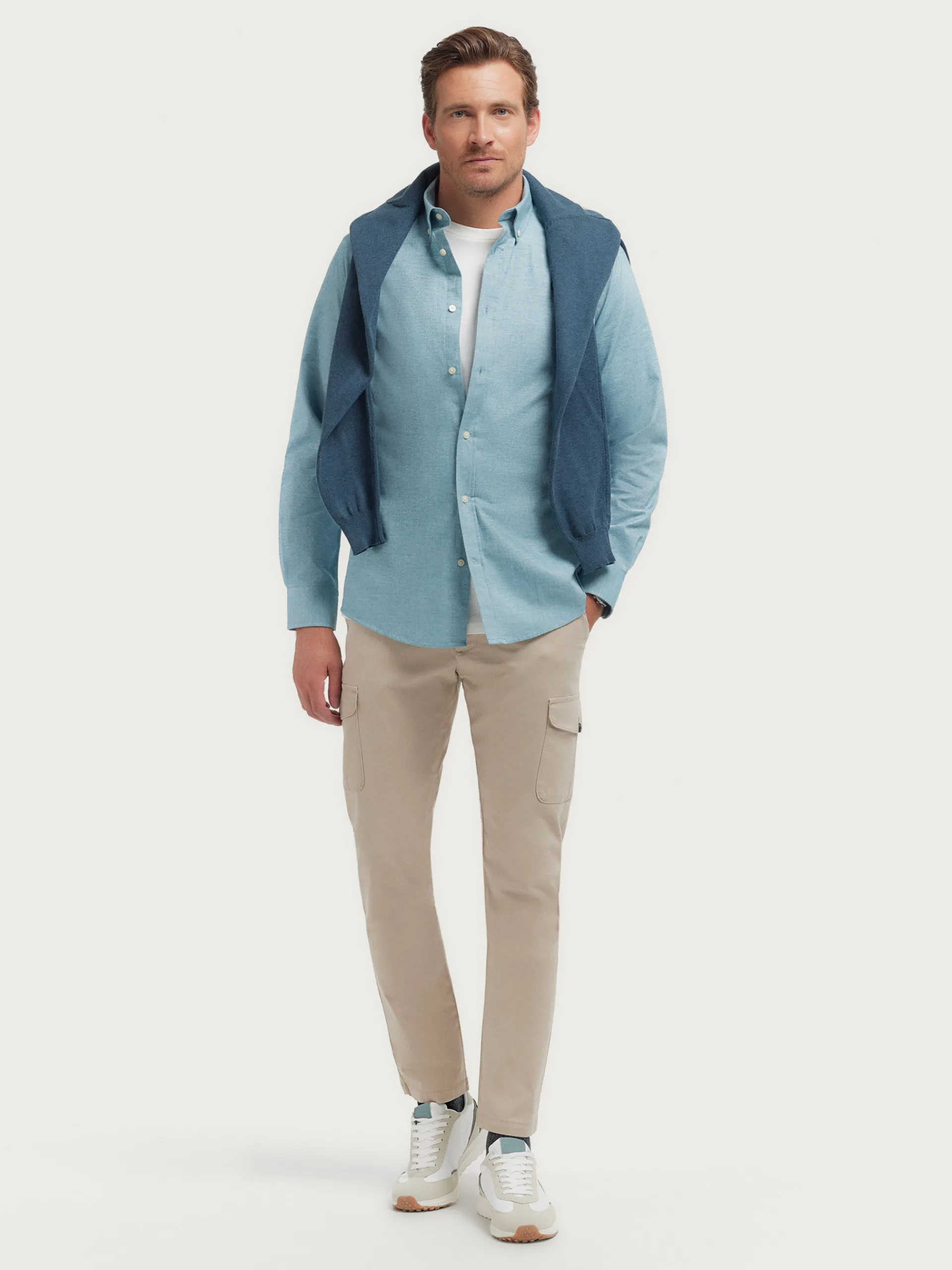 Franela-Alvaro Moreno CAMISA FLANNEL TWILL Azul