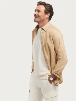 Franela-Alvaro Moreno CAMISA FLANNEL TWILL Camel