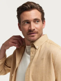 Franela-Alvaro Moreno CAMISA FLANNEL TWILL Camel