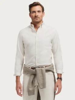 Franela-Alvaro Moreno CAMISA FLANNEL TWILL Crudo