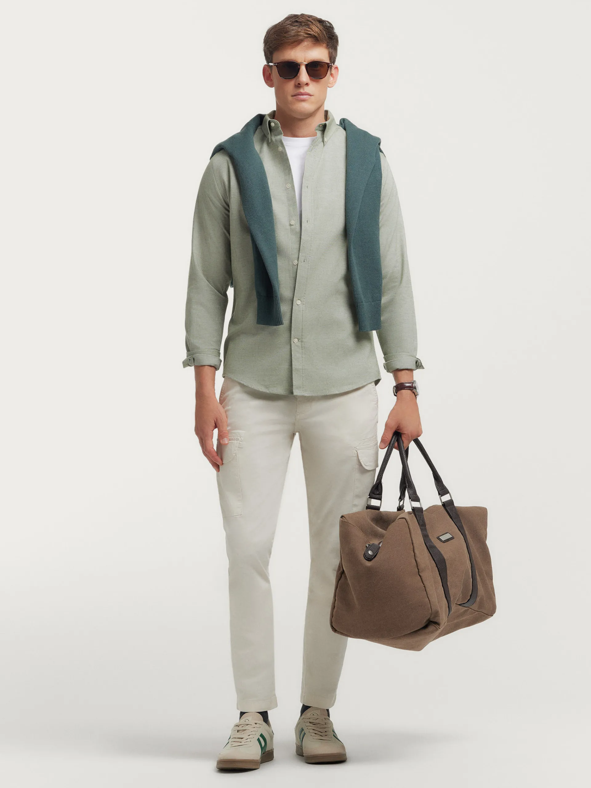 Franela-Alvaro Moreno CAMISA FLANNEL TWILL Verde