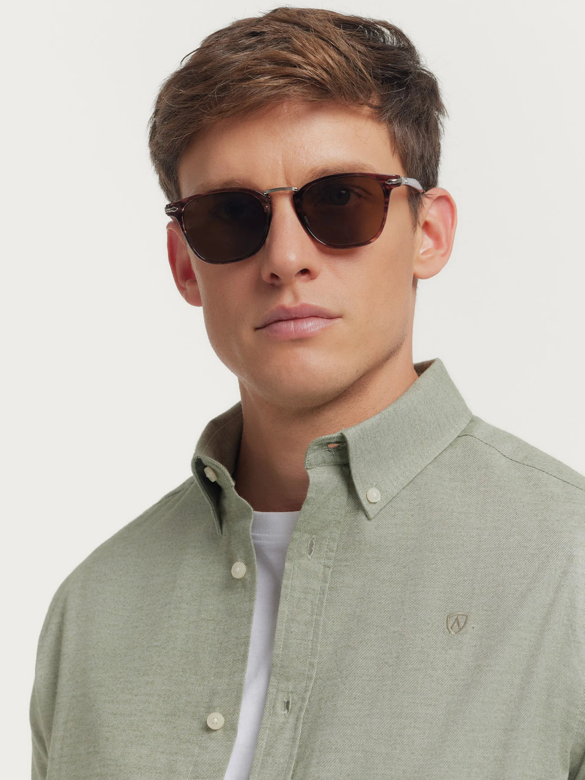 Franela-Alvaro Moreno CAMISA FLANNEL TWILL Verde