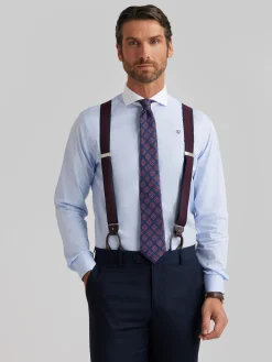 Camisas Vestir|Camisas Vestir-Alvaro Moreno CAMISA MIL RAYAS C. BLANCO Celeste