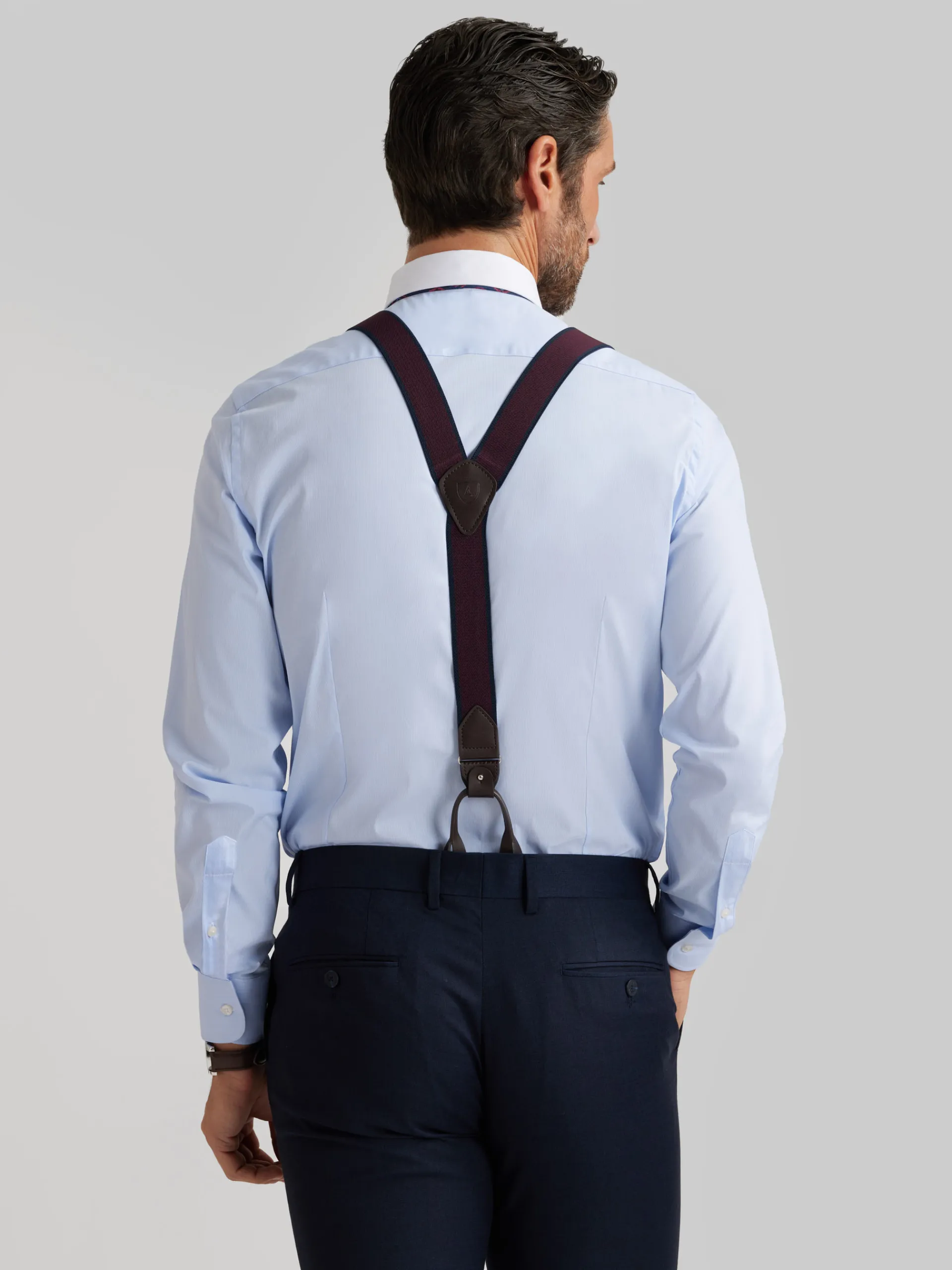 Camisas Vestir|Camisas Vestir-Alvaro Moreno CAMISA MIL RAYAS C. BLANCO Celeste