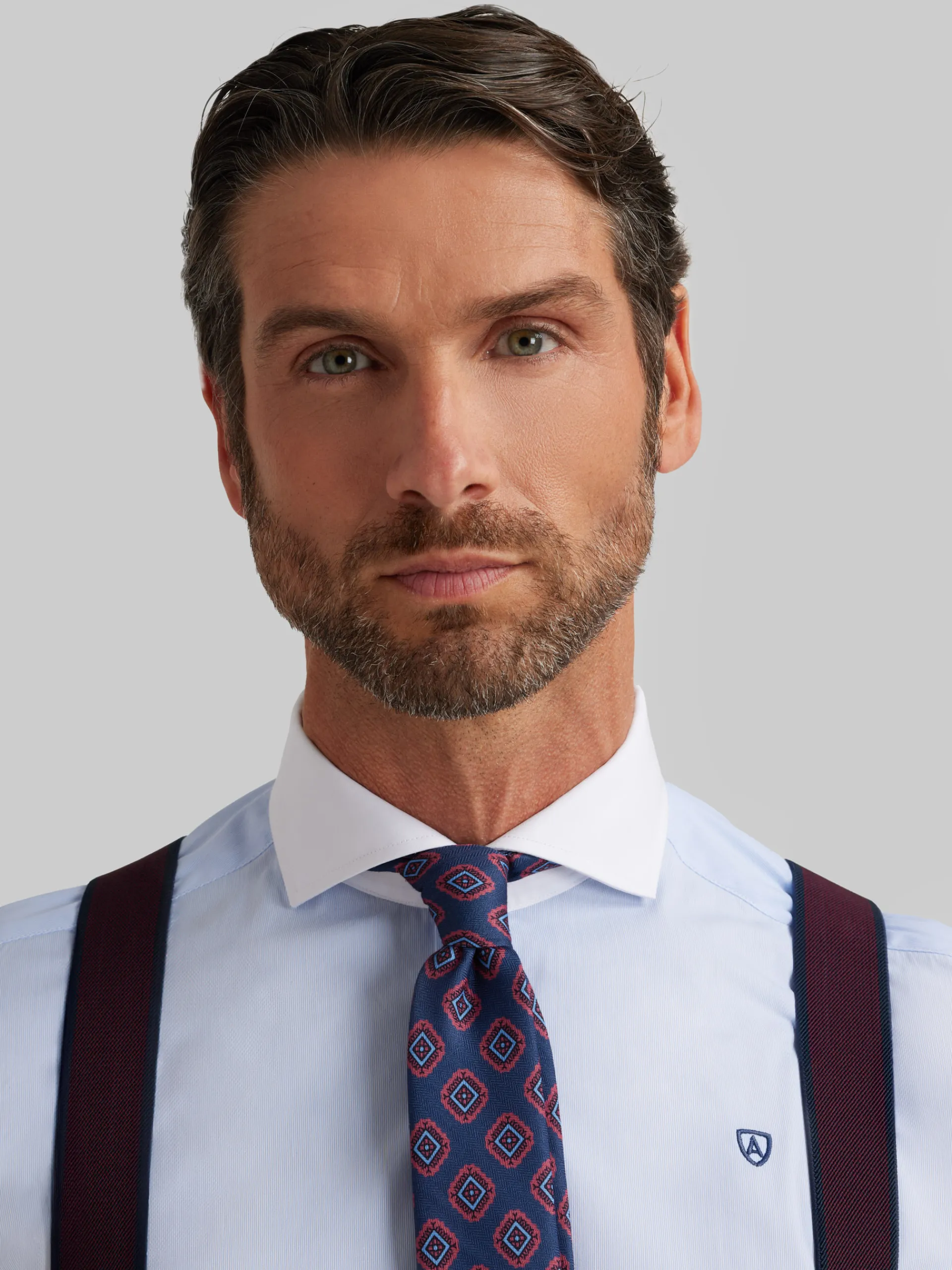 Camisas Vestir|Camisas Vestir-Alvaro Moreno CAMISA MIL RAYAS C. BLANCO Celeste