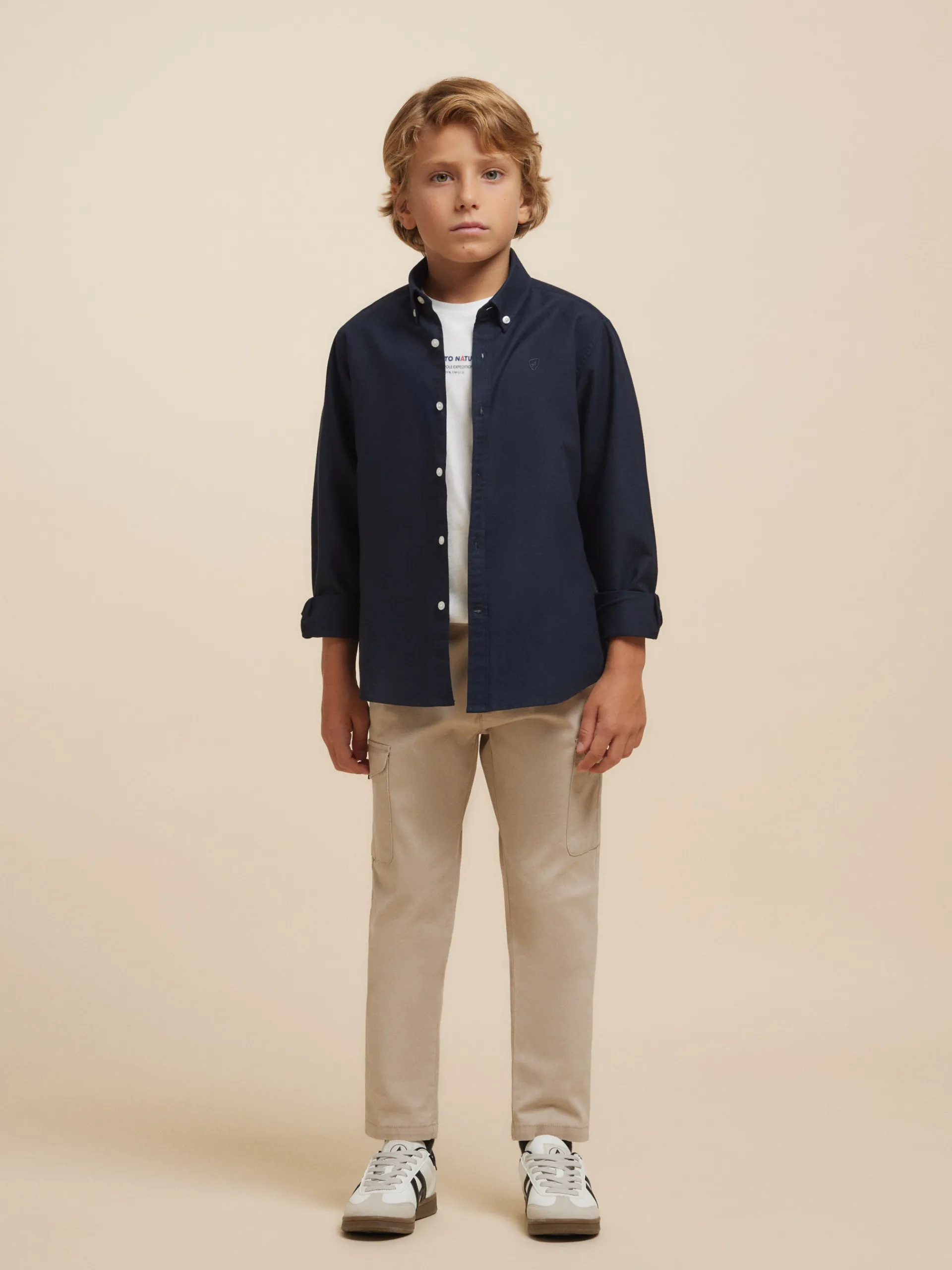 Camisas-Alvaro Moreno CAMISA OXFORD SOLID KIDS Azul Marino