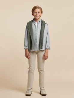 Camisas-Alvaro Moreno CAMISA OXFORD SOLID KIDS Verde