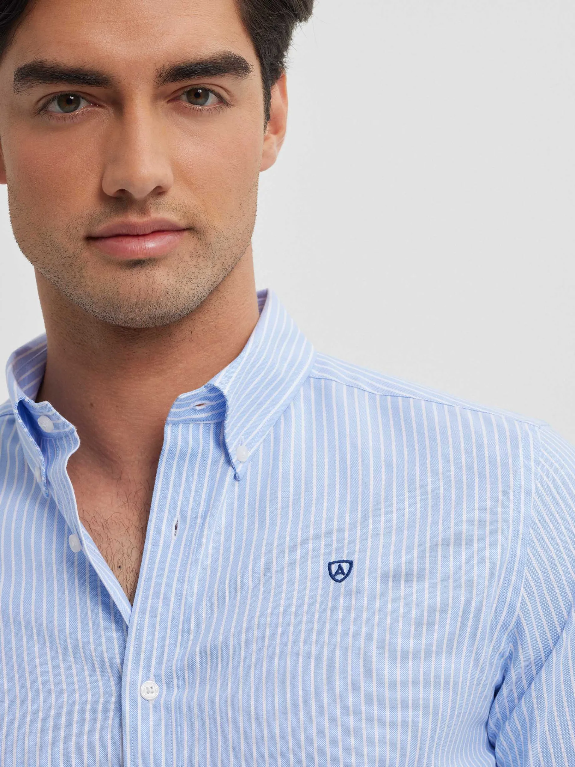 Camisas Vestir|Camisas Vestir-Alvaro Moreno CAMISA RAYAS DUTTON Celeste