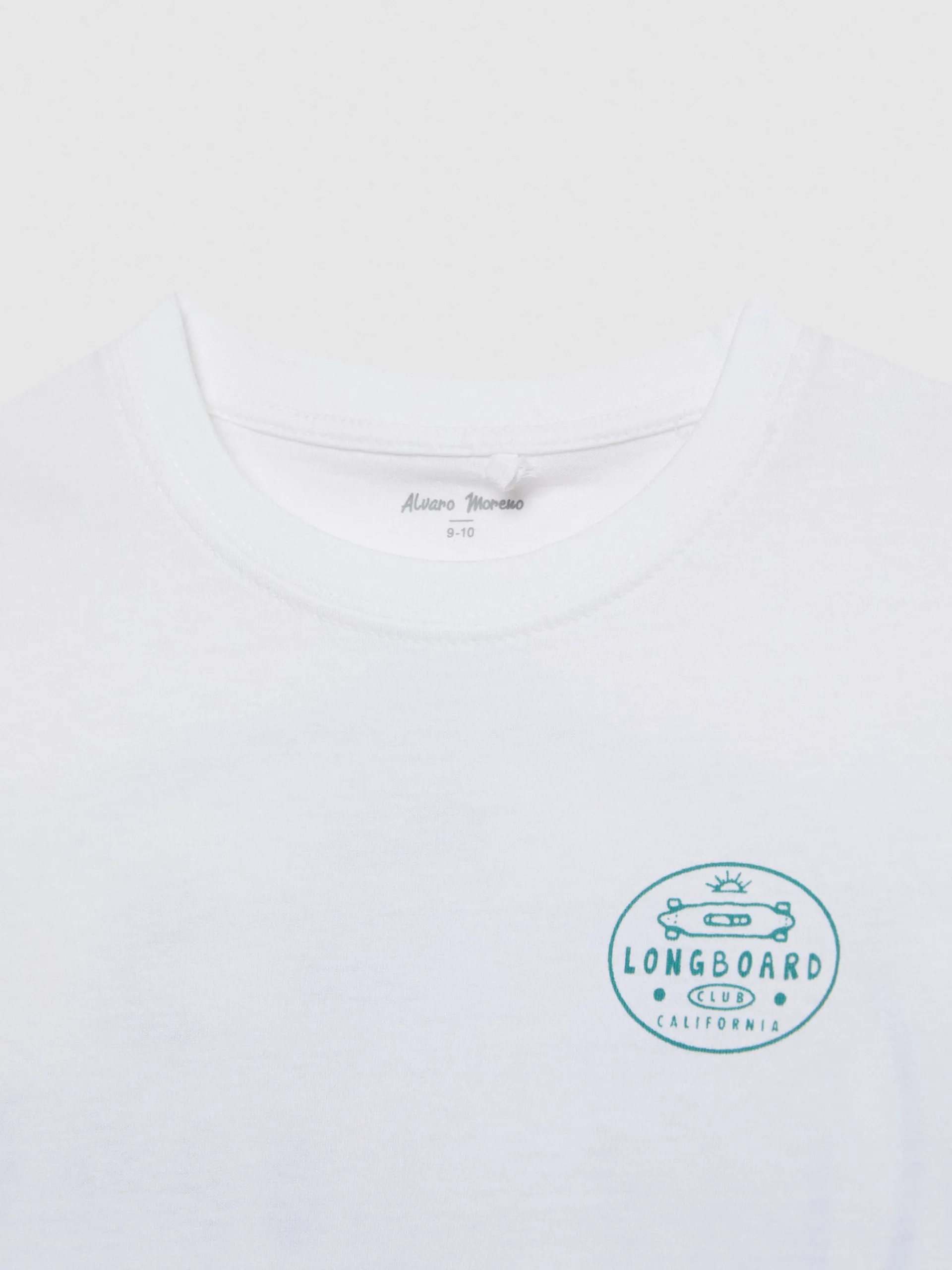Camisetas-Alvaro Moreno CAMISETA LONGBOARD KIDS Blanco