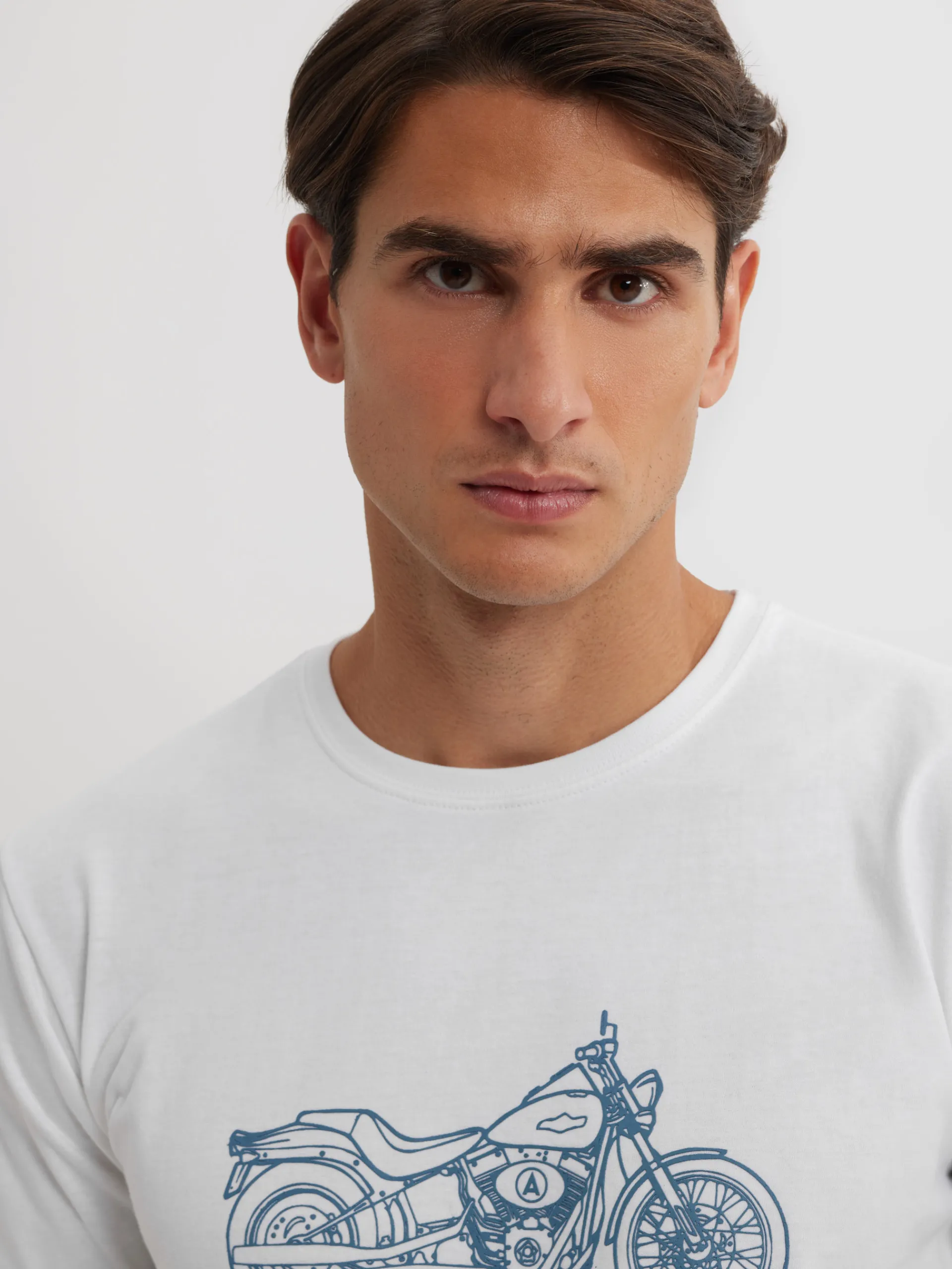 Camisetas-Alvaro Moreno CAMISETA MOTORCYCLE Blanco