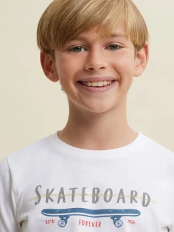 Camisetas-Alvaro Moreno CAMISETA SKATEBOARD KIDS Blanco