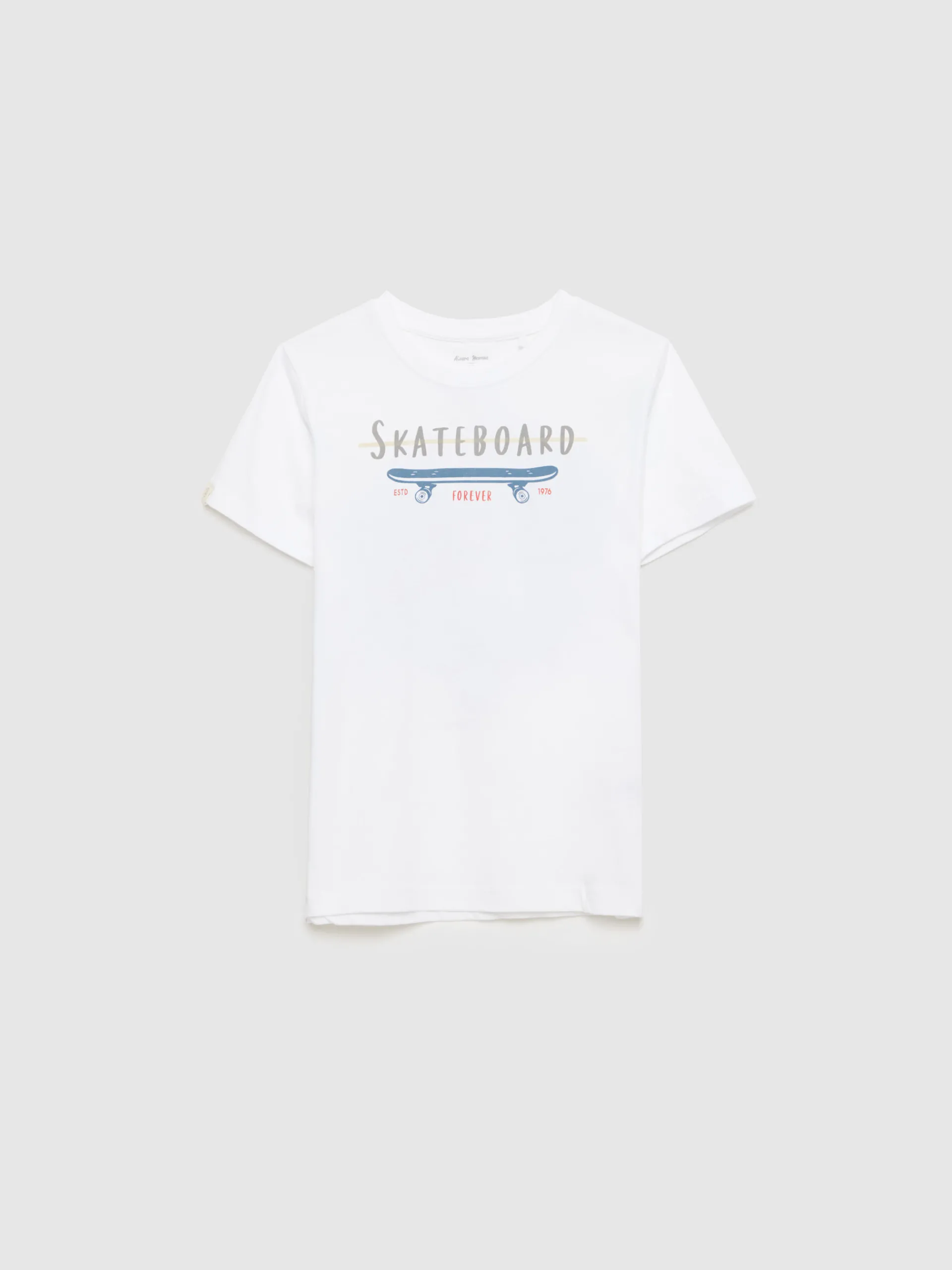 Camisetas-Alvaro Moreno CAMISETA SKATEBOARD KIDS Blanco