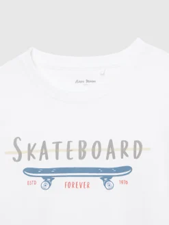 Camisetas-Alvaro Moreno CAMISETA SKATEBOARD KIDS Blanco
