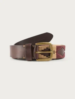 Cinturones-Alvaro Moreno CINTURON PAMPA PIEL Burdeos