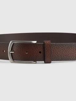 Cinturones-Alvaro Moreno CINTURON PIEL ROUGH MARRÓN Marrón