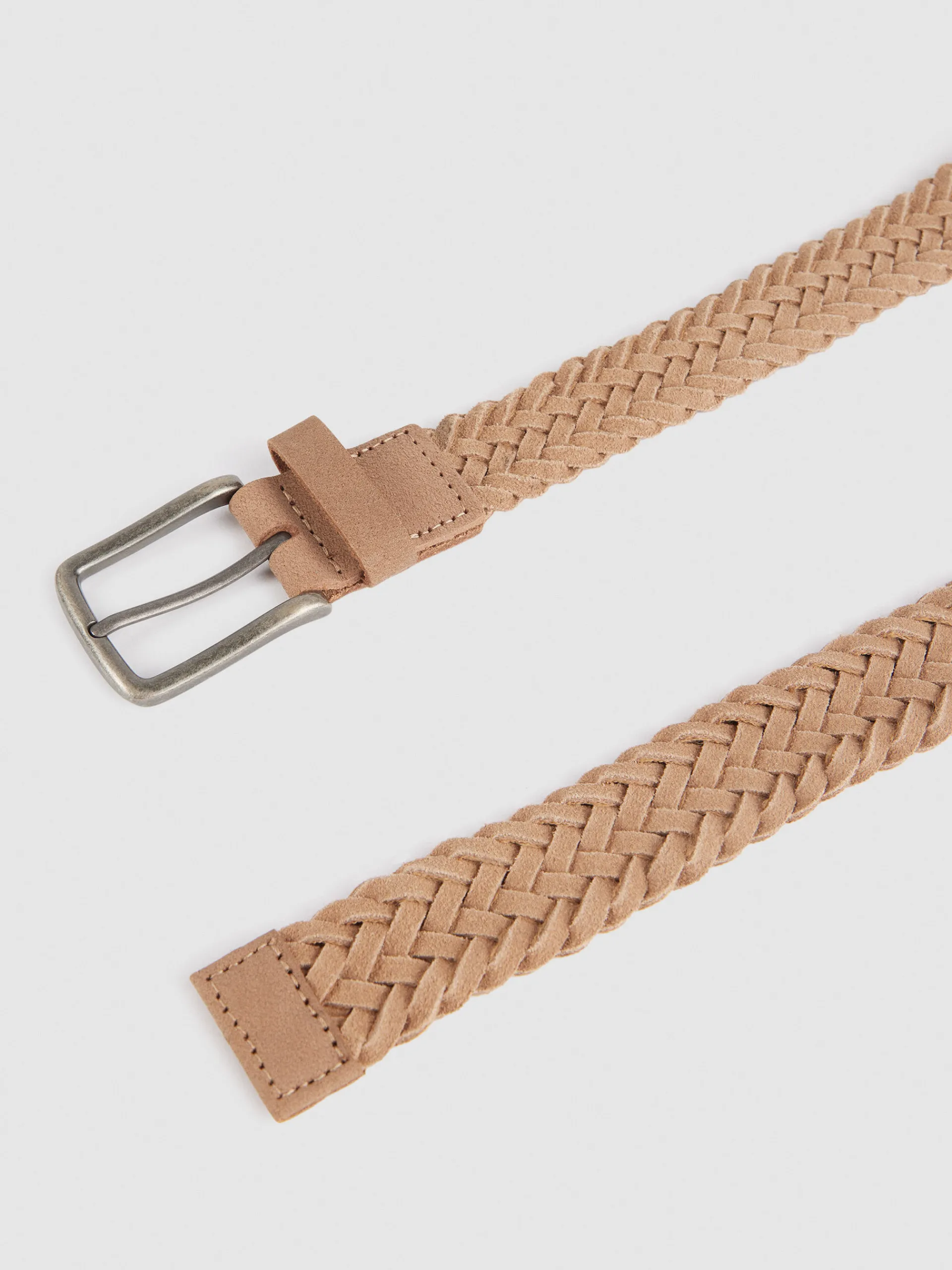 Cinturones-Alvaro Moreno CINTURON TRENZADO SERRAJE Beige