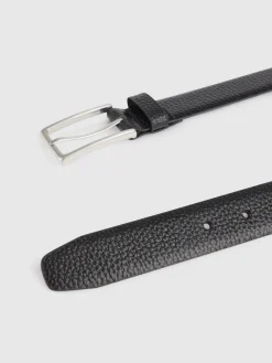 Cinturones-Alvaro Moreno CINTURON VESTIR LEATHER Negro