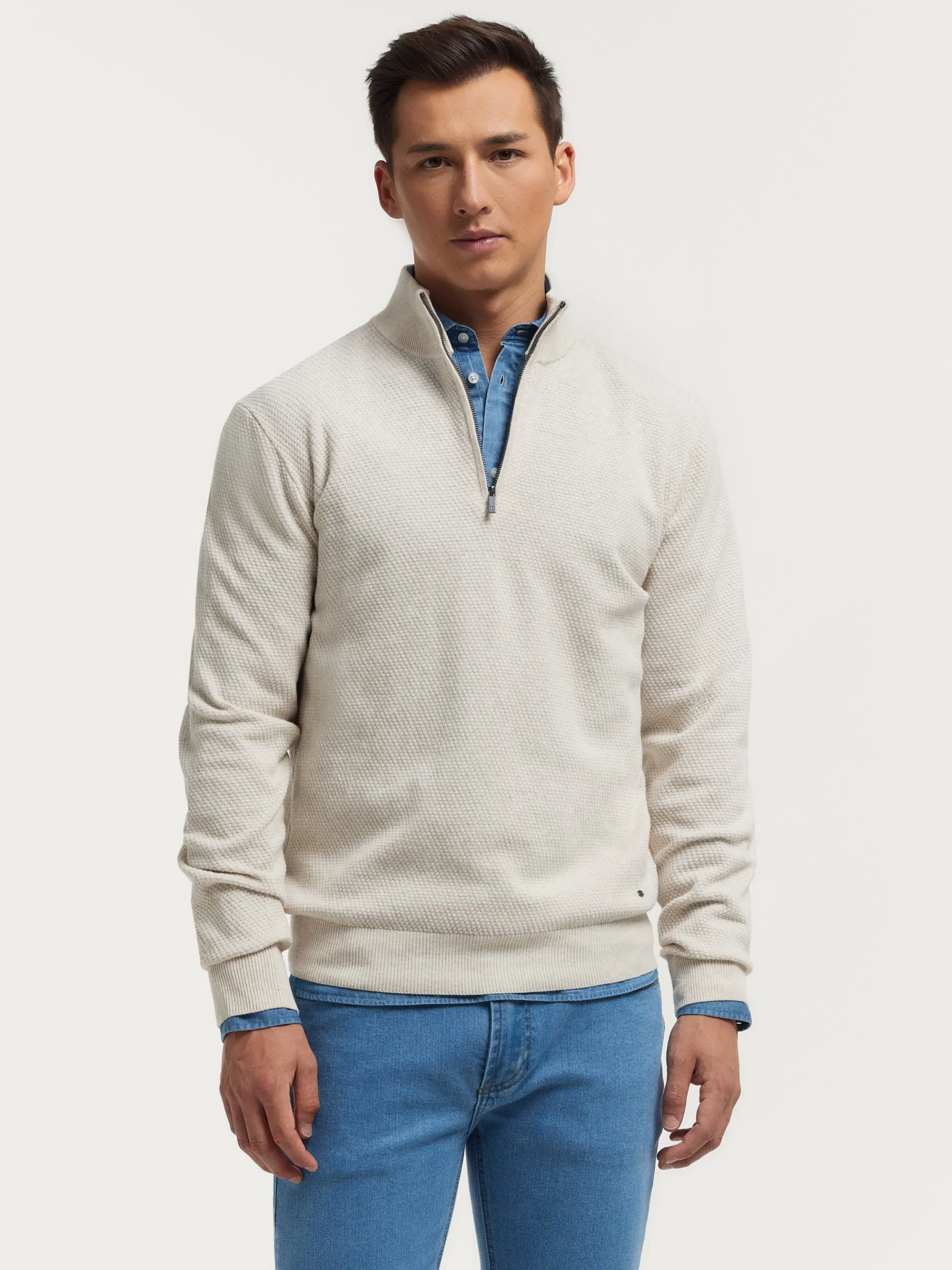 Jerséis-Alvaro Moreno JERSEY CREMALLERA Crudo