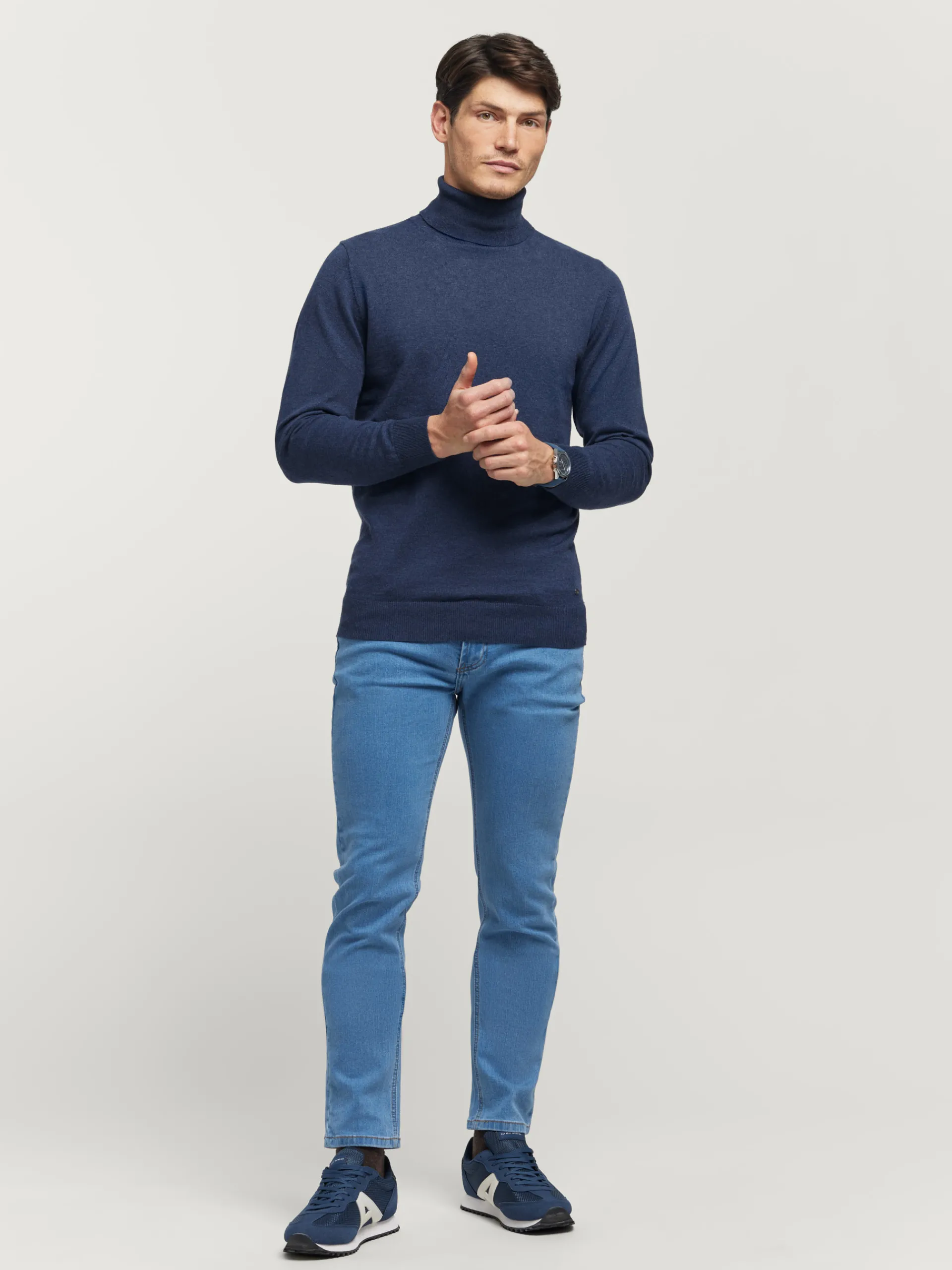 Jerséis-Alvaro Moreno JERSEY ROLL COLLAR Azul