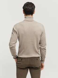 Jerséis-Alvaro Moreno JERSEY ROLL COLLAR Beige