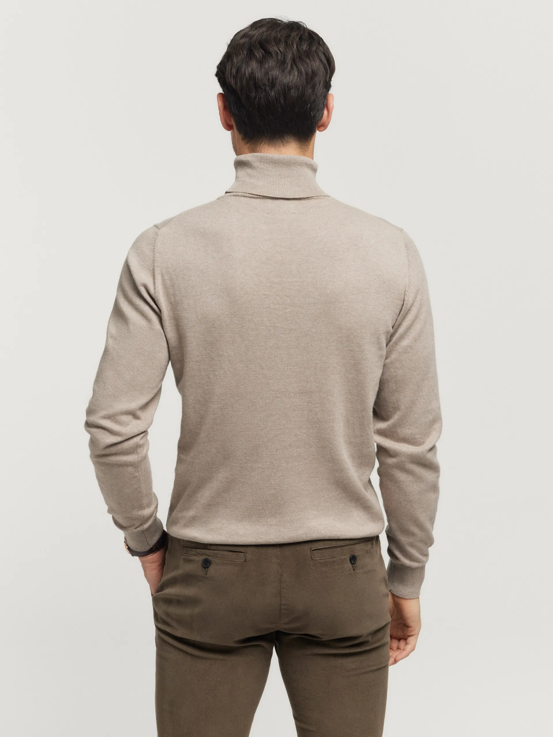 Jerséis-Alvaro Moreno JERSEY ROLL COLLAR Beige