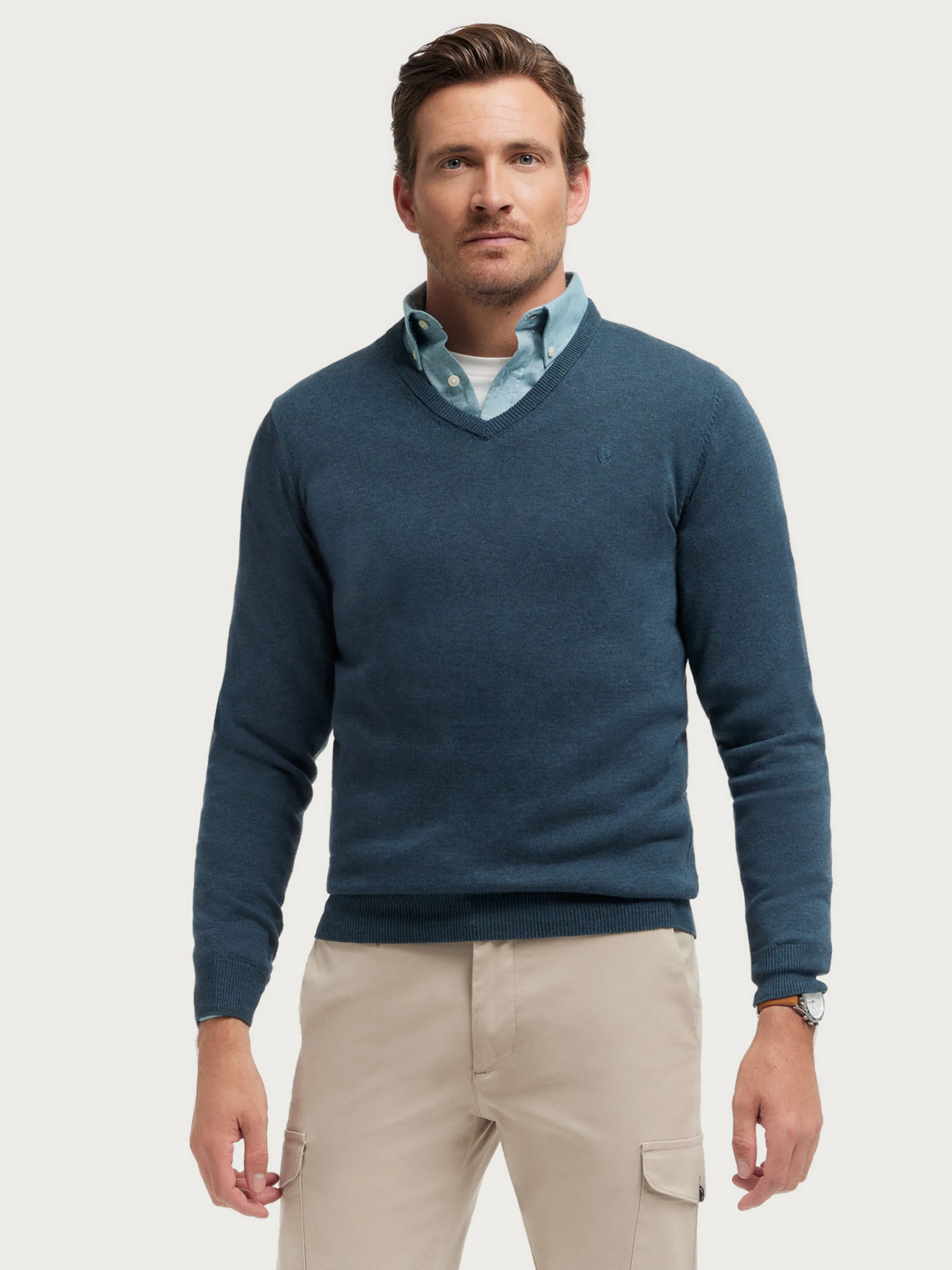 Jerséis-Alvaro Moreno JERSEY V-NECK TRENDY Azul