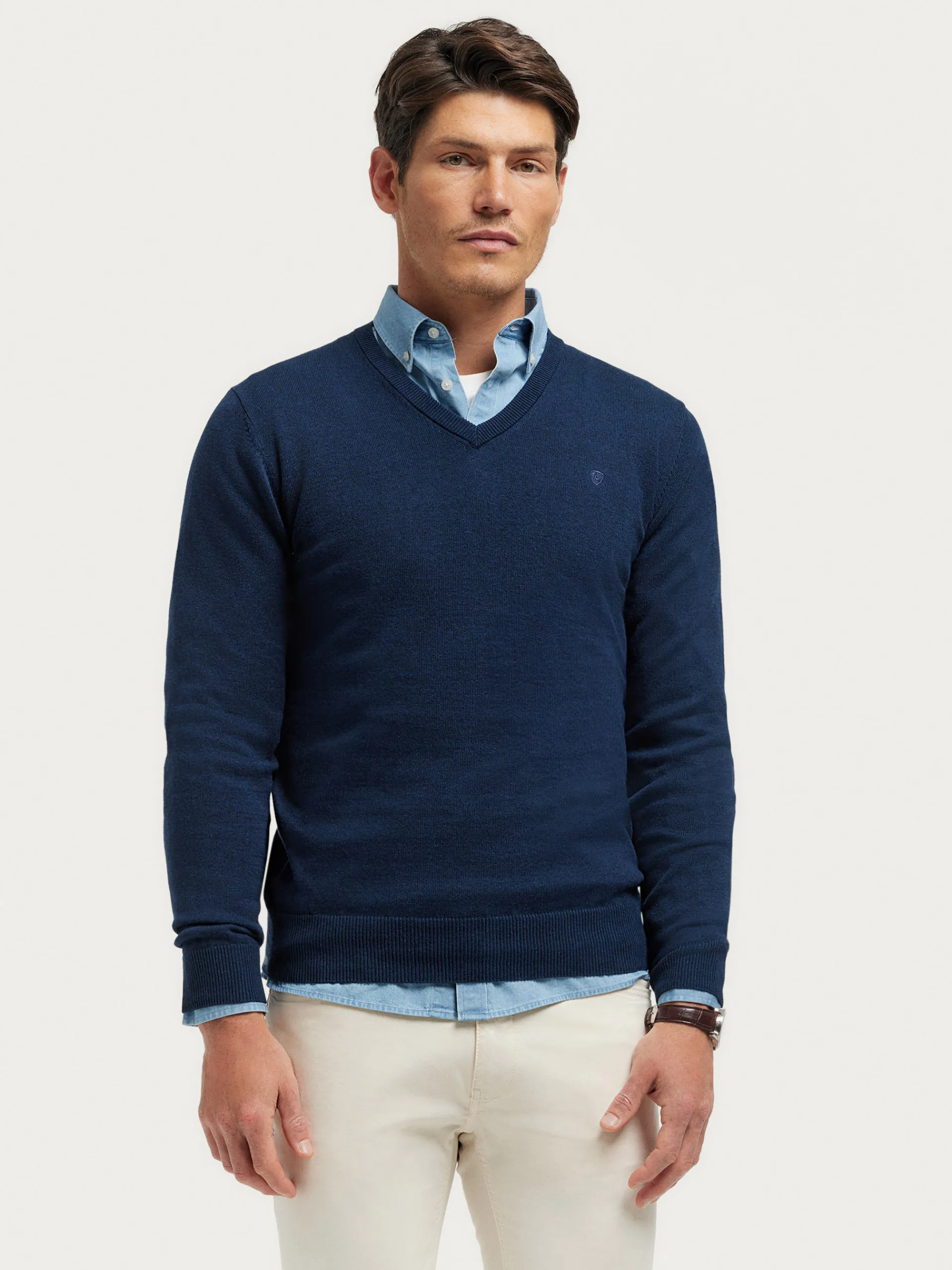 Jerséis-Alvaro Moreno JERSEY V-NECK TRENDY Azul Marino