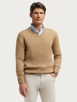 Jerséis-Alvaro Moreno JERSEY V-NECK TRENDY Camel