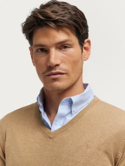 Jerséis-Alvaro Moreno JERSEY V-NECK TRENDY Camel