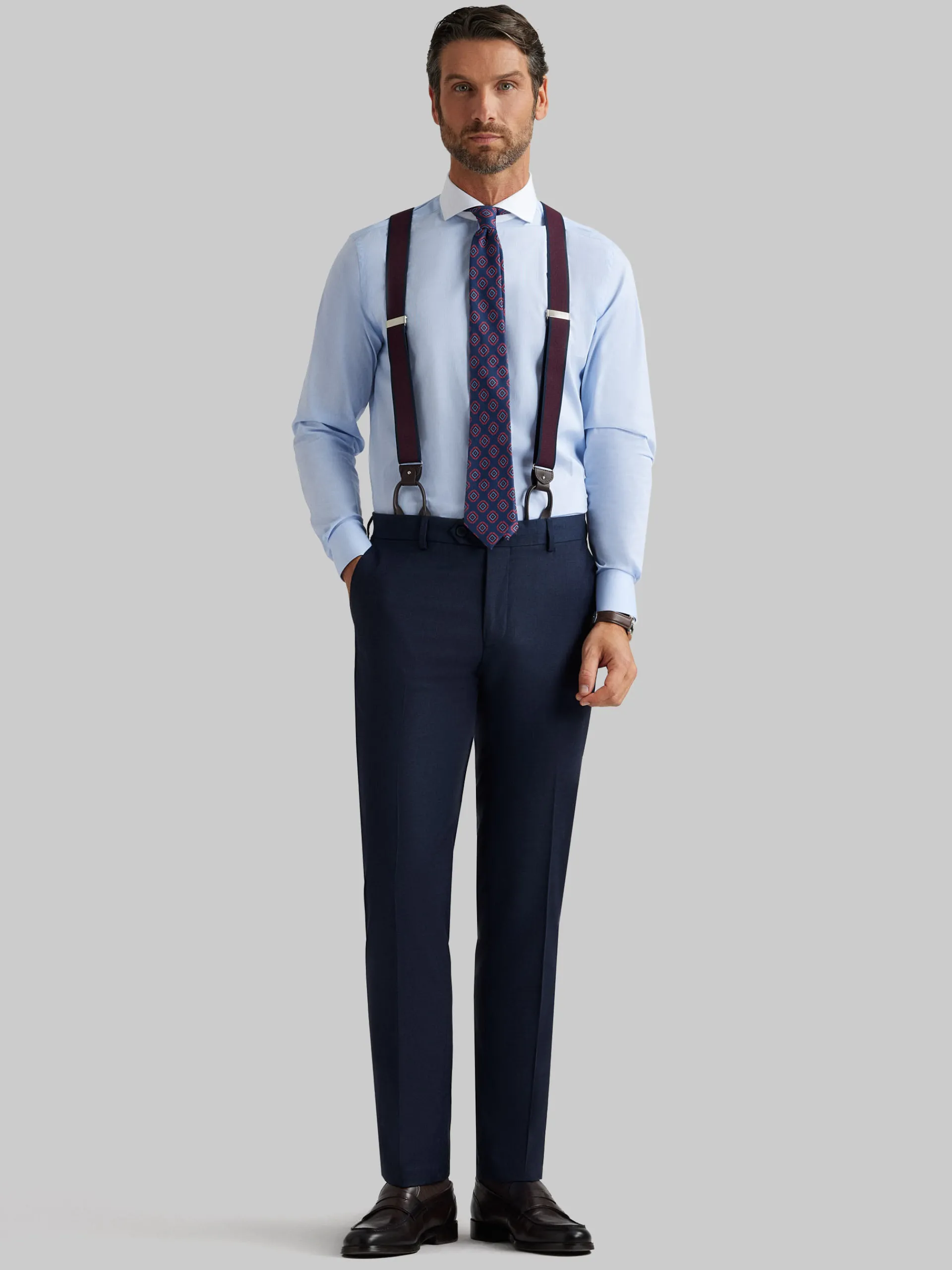 Trajes|Trajes-Alvaro Moreno PANTALON FIL A FIL Azul Marino