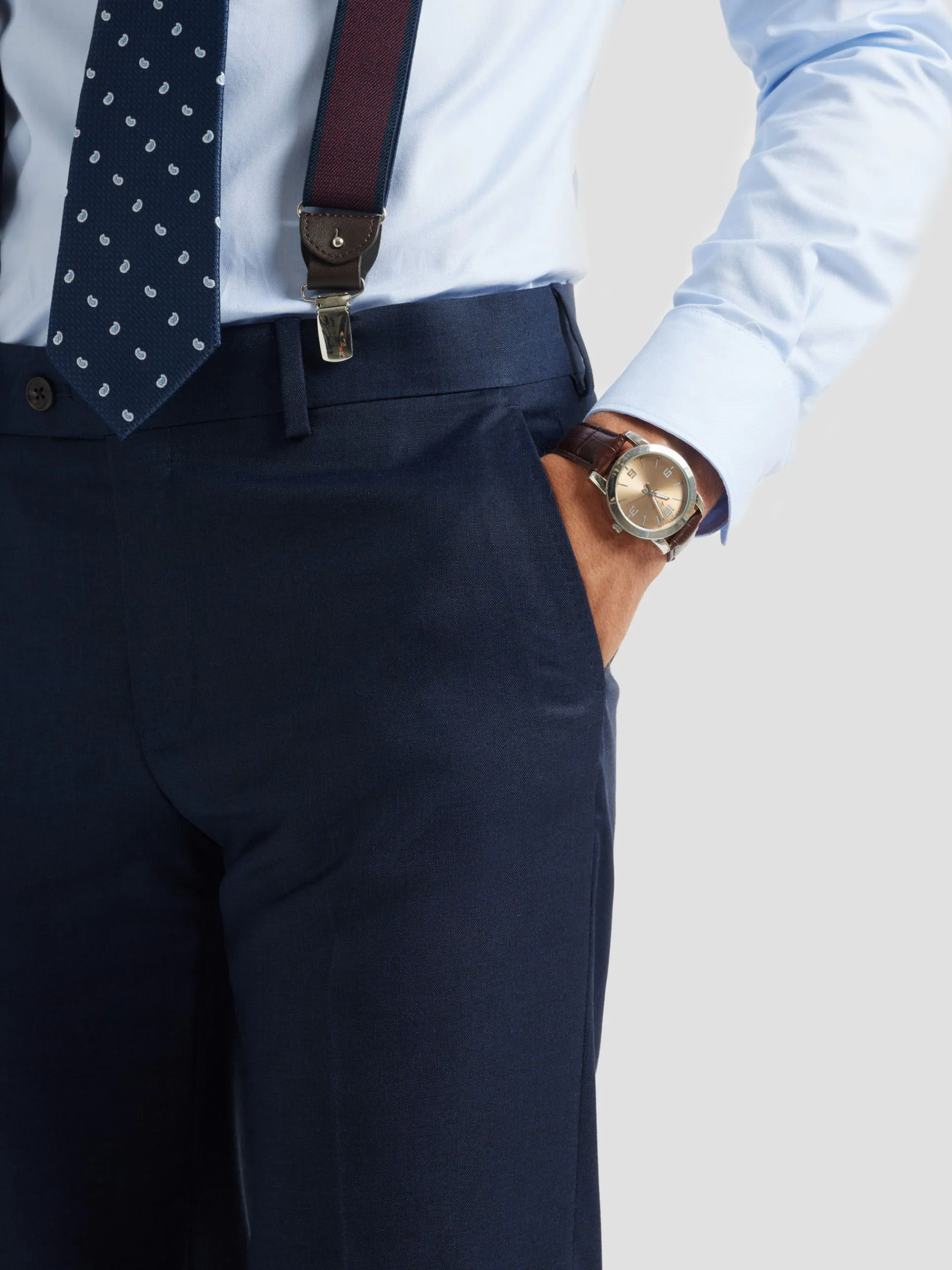 Trajes|Trajes-Alvaro Moreno PANTALON FIL A FIL Azul Marino