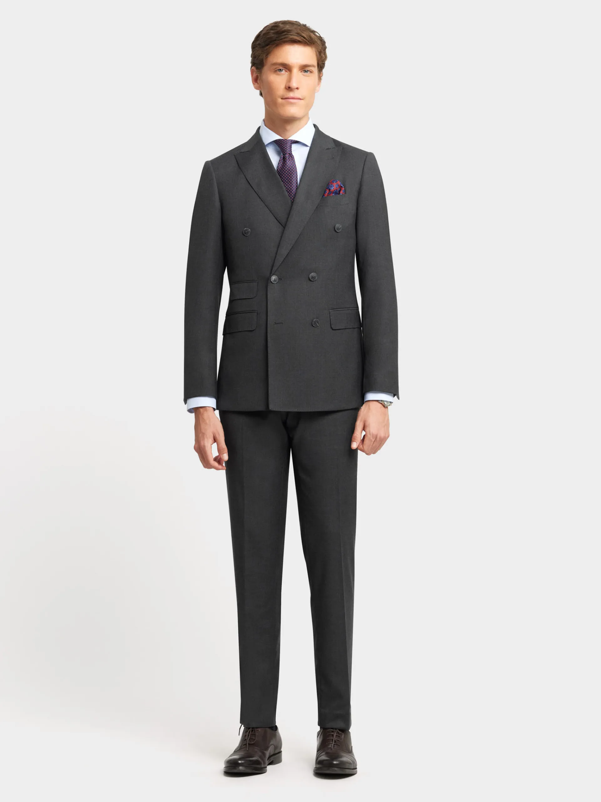 Trajes|Trajes-Alvaro Moreno PANTALON FIL A FIL CRUZADO Gris