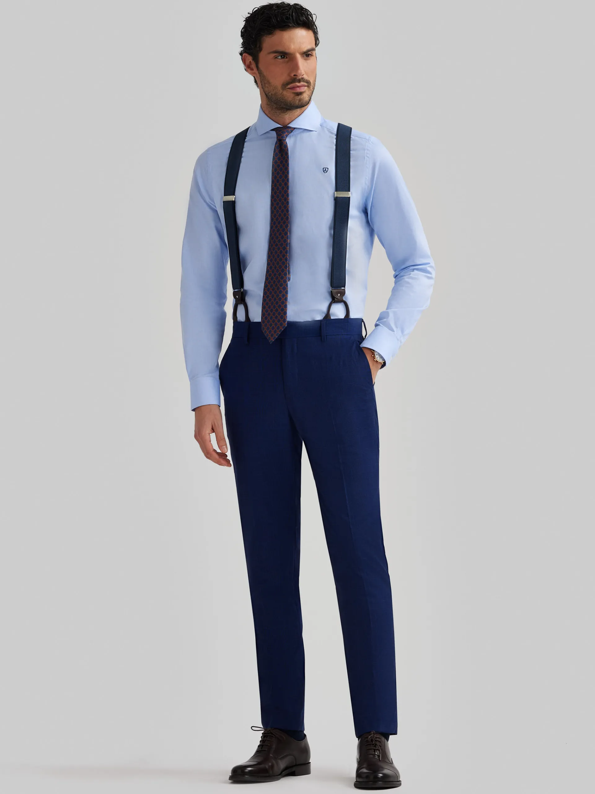 Trajes|Trajes-Alvaro Moreno PANTALON GALES SLIM Azul