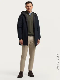 Cazadoras Y Parkas-Alvaro Moreno PARKA RATCHED REVERSIBLE | MARRÓN Azul Marino